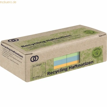 Abbildung von Soennecken Haftnotiz oeco 5867 RC 50x40mm 100 Blatt sortiert 12 Stück