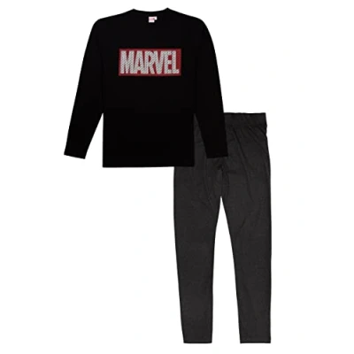 Abbildung von Marvel FÜR SET Langarm MIT HO Nachtwäsche Set, Herren, Größe: XL, Schwarz