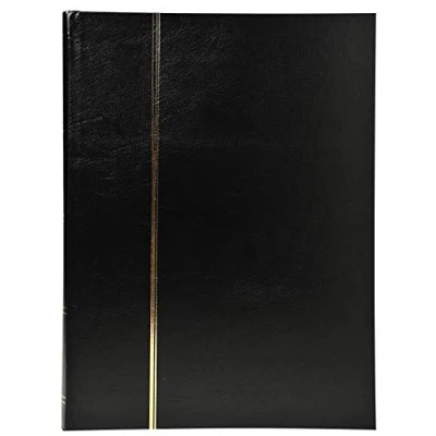 Abbildung von Exacompta 26131E Premium Briefmarken Sammel Album Classic mit 16 schwarzen Seiten Einsteckbuch aus Halbleder für Ihr Hobby Briefmarkenalbum schwarz, 22,5 x 30,5 cm