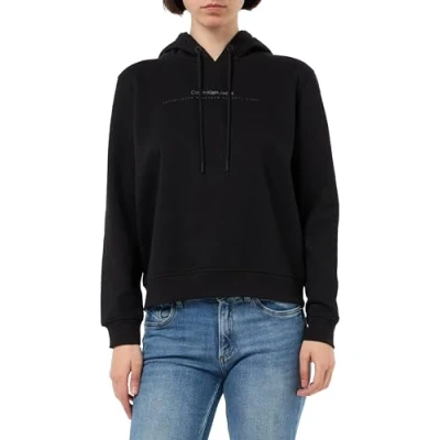 Abbildung von Calvin Klein Jeans Institutional Graphic Regular Hoodie Sweatshirt, Damen, Größe: Small, Black