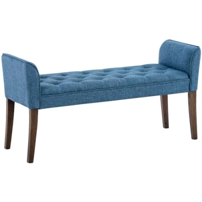 Abbildung von CLP Chaiselongue Cleopatra I Stoff Bezug Polsterbank, Farbe:blau, Gestell Farbe:antik dunkel