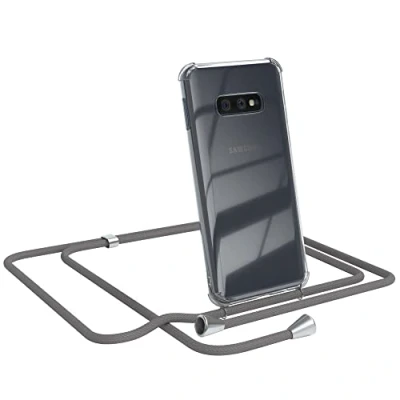 Abbildung von EAZY CASE Handykette kompatibel mit Samsung Galaxy S10e Handyhülle Umhängeband, Handykordel Schutzhülle, Silikonhülle, Hülle Band, Stylische Kette für Smartphone, Anthrazit