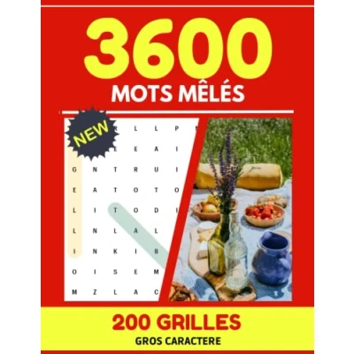 Abbildung von 3600 mots MÊLÉS 200 GRILLES GROS CARACTERE: Le carnet de mêlés pour adulte