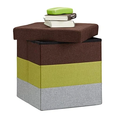 Abbildung von relaxdays Sitzhocker Gepolsterter Hocker mit bunten Streifen, B