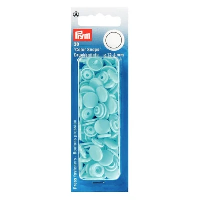 Abbildung von Prym 393159 Nähfrei Druckknopf Color Snaps rund 12,4 mm helltürkis, Kunststoff, 12.4