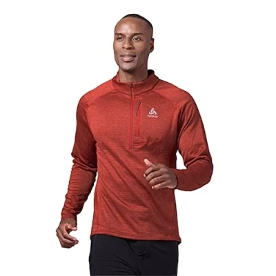 Abbildung von Odlo Herren Langarm Shirt mit halben Reißverschluss TENCIA, ketchup melange, XXL