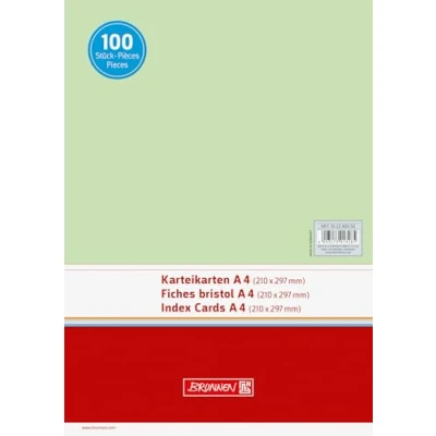 Abbildung von 5 x Brunnen Karteikarten A4 blanko grün VE=100 Stück