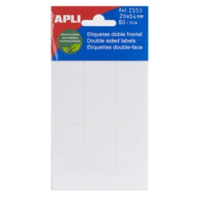 Abbildung von APLI Doppelseitige Etiketten, Weiß 26 x 54 mm