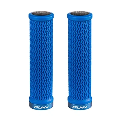 Abbildung von Funn Holeshot Mountainbike Griffe mit Einzelklemmung, Innendurchmesser von 22 mm, Griffenden aus gehärtetem Material (Blau)