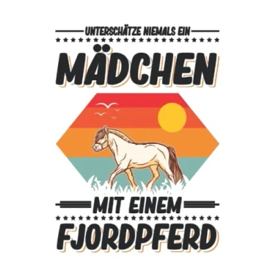 Abbildung von Fjordpferd Notizbuch: Mädchen Norweger Pferd Fjord Horse / 6x9 Zoll 120 karierte Seiten