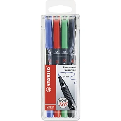 Abbildung von STABILO Folienstift OHPen Permanent, (4 tlg), zum Beschriften von glatten Oberflächen