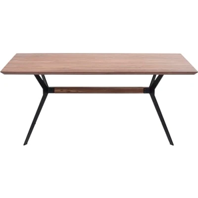 Abbildung von Kare Design Tisch Downtown, Braun, Esstisch, Walnuss Massivholz Tisch, Stahl Beine, teilweise Handarbeit, rechteckig, 180x90 cm (L/B)