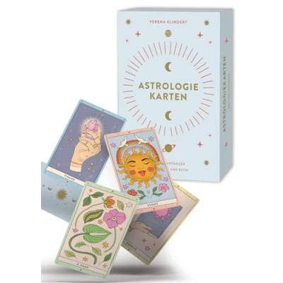 Abbildung von Astrologiekarten: Astrologiekarten mit Buch, Set für Anfänger: ausführliche Beschreibungen zu Fragen, Karten und Legetechniken
