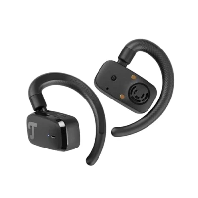 Abbildung von Teufel AIRY Open TWS Kabellose Ear Kopfhörer, True Wireless Bluetooth Ohrhörer mit Mikrofon, IPX4 wasserdicht, bis 20 Stunden Akkulaufzeit, Intuitive Touch Steuerung (Night Black)