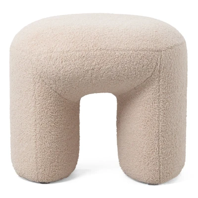 Abbildung von Trendy Hocker Armania L46cm Stoff Bouclé Beige Menzzo