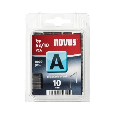 Abbildung von Novus A 53 Feindrahtklammern 10 mm, aus Edelstahl, 1000 Tacker Klammern vom Typ 53/10, für dauerhaften Außeneinsatz