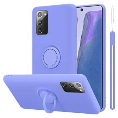 Abbildung von Cadorabo Hülle kompatibel mit Samsung Galaxy Note 20 Schutzhülle TPU Silikon Case Liquid Design Ring Slim Kratzfest Liquidsilikon Microfaser für in Lila