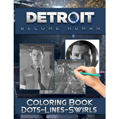 Abbildung von Detroit Become Human Dots Lines Swirls Coloring Book: The Perfection Adult Diagonal Activity Books For Women And Men