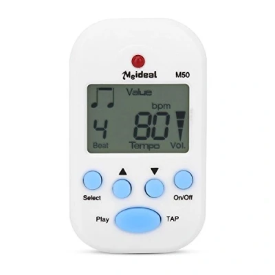 Abbildung von Mini Metronom, Clip On Digital Beat Tempo Metronom für Klavier, Violine, Gitarre(Weiß)