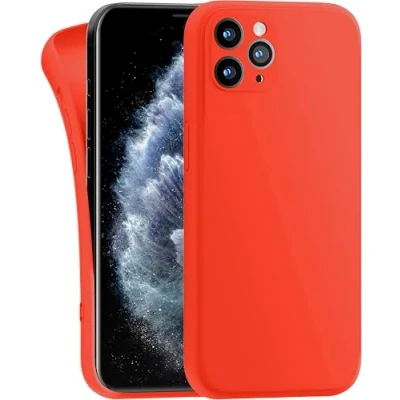 Abbildung von MyGadget Hülle Kompatibel mit iPhone 11 Pro Max robuste Silikon Schutzhülle TPU Case Slim Silikonhülle Back Cover Kratzfest Handyhülle Matt Orange