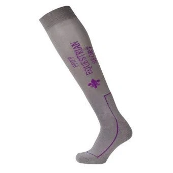 Abbildung von Pfiff 101449 Unisex Reitstrumpf, Reitstrümpfe, verstärktes Knöchel / Fußpolster, Grau Lila, 34 36