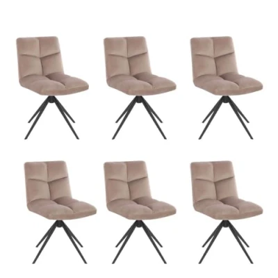 Abbildung von HOME DELUXE Esszimmerstuhl drehbar 2er 8er Set NODA (6 St), Gestell aus Edelstahl, Küchenstuhl, Bürostuhl