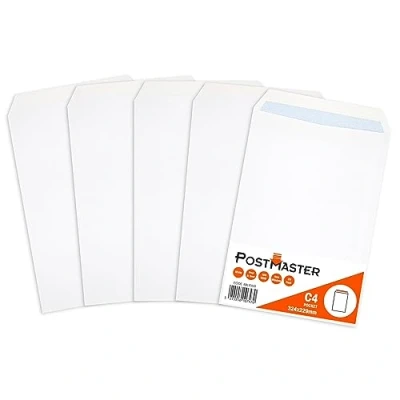 Abbildung von Postmaster Briefumschläge, A4, haftklebend, 100 g/m², weißes Papier, 25 Stück