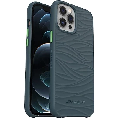 Abbildung von LifeProof Wake Hülle für iPhone 12 Pro Max, stoßfest, Sturzschutz bis 2 Meter, schlanke schützende Hülle, Nachhaltig hergestellt aus recyceltem Ozeanplastik, Grau