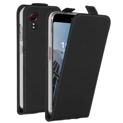 Abbildung von Samsung Galaxy Xcover 5 Hülle Kunstleder Accezz Flip Case Handyhülle Schwarz