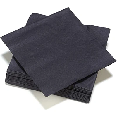 Abbildung von Le Nappage Servietten aus Seidenwatte Schwarz FSC® zertifizierte Papierservietten Recycelbar und biologisch abbaubar Größe 40 x cm 3 lagig