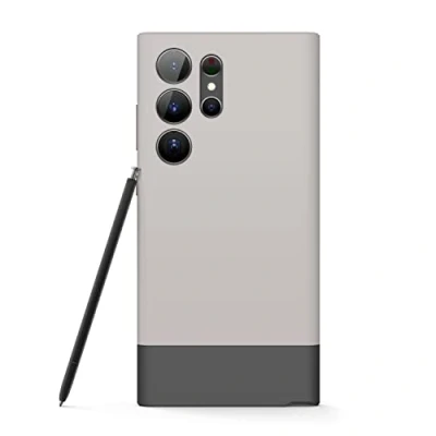 Abbildung von elago Glide Hülle Kompatibel mit Samsung Galaxy S23 Ultra Case Cover, Präzise Kameraausschnitte, Stoßfeste Schutzhülle, PC + TPU Hybrid Technologien, Vollschutz Design (Taupe Dunkelgrau)
