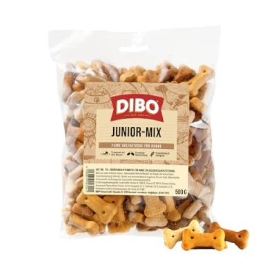 Abbildung von DIBO Junior Mix, 500g Beutel, Backwaren als gesunde, natürliche Ernährung für Hunde, Hundefutter, Barf, B.A.R.F., Leckerli, Hundekekse