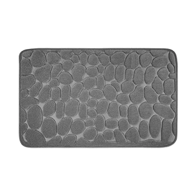 Abbildung von WohnDirect Badezimmerteppich mit Memory Foam Rutschfester Badteppich Badematte waschbar &amp; schnelltrocknend auch ideal als Duschvorleger Badvorleger 50 x 80 cm Grau