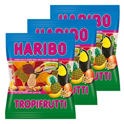 Abbildung von Haribo Tropifrutti, Caramelle Gommose alla Frutta, Dolciumi, 3 Sacchetti da 200g