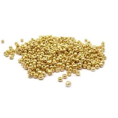 Abbildung von Vintageparts Rocailles Perlen in goldfarben 4mm 20g zum Schmuck selber basteln