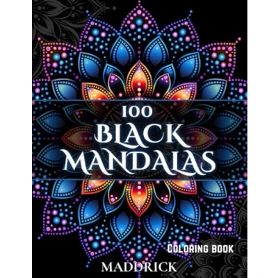 Abbildung von 100 black Mandalas: Adult coloring book with background (Coloring books for adults)