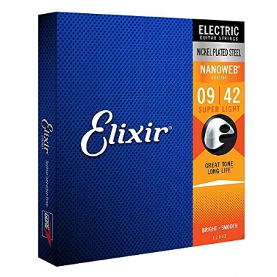 Abbildung von skrskr Elixir 12002 Nanoweb Saiten für E Gitarre Stahl vernickelt Super Light 09 42 6