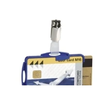 Abbildung von Durable Ausweishalter Duo mit Clip 54x85mm VE=25 Stück blau