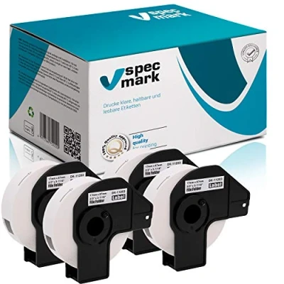 Abbildung von specmark 4 Rollen Einzeletiketten kompatibel mit Brother DK 11203 17mm x 87mm 300 Stück Etiketten für allen QL Etikettendruckern 570 700 800