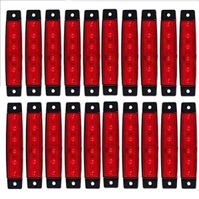 Abbildung von KYYET LED Seitenmarkierungsleuchten, 6 LEDs, 2835 SMD, für LKW, Anhänger, Wohnmobil, Pickup, Traktor, SUV, Boot, 12 V DC, stoßfest (20 Stück)