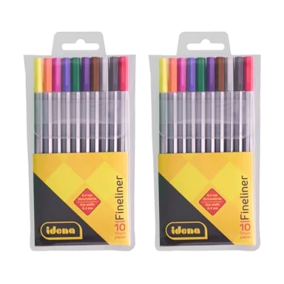 Abbildung von Idena 90952 Fineliner im Etui, 2 Packungen mit je 10 Stiften, 0,4 mm Strichstärke