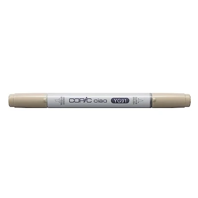 Abbildung von COPIC Ciao Marker Typ YG 91, Putty, vielseitiger Layoutmarker, mit einer mittelbreiten und Brush Spitze