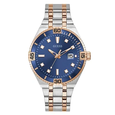 Abbildung von Guess Premier Uhr goldcoloured/sun blue, Herren, Größe: One Size, Gold coloured/sun blue