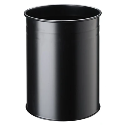 Abbildung von Durable Papierkorb Metall rund, 15 Liter, Designlinie, schwarz, 330401
