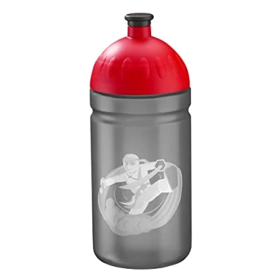Abbildung von Step by Trinkflasche Ninja Yuma, schwarz rot, auslaufsicher, spülmaschinenfest, BPA frei, für Schule, Kindergarten, heiße und kohlensäurehaltigen Getränke, 0,5L