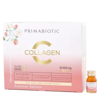 Abbildung von Primabiotic Collagen Kollagen Peptide Paket 30 Flaschen 30ml Hoher Kollagengehalt [10.000 mg] hohe Qualität 90ml Absorption 95% (Summer Edition)