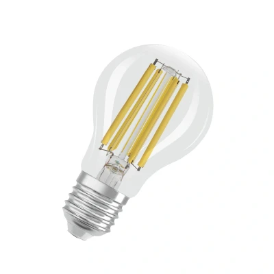 Abbildung von OSRAM SUPERSTAR+ CLASSIC A FIL 100 LED Lampe, E27, klassische Kolbenform, 7,2W, 1512lm, 4000K, kaltweißes Licht, lange Lebensdauer, bis zu 60% Energieeinsparung im Vergleich Standard Lampen