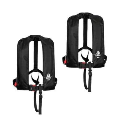 Abbildung von 12skipper 2er Set Automatik Rettungsweste 165N ISO mit Waistbelt, schwarz