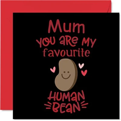 Abbildung von Lustige Muttertagskarten für Mama Lieblingsbohne Witz Happy Birthday Karte von Tochter Sohn, Mutter Geburtstagsgeschenke, 145 mm x Muttertag Grußkarten Mammy