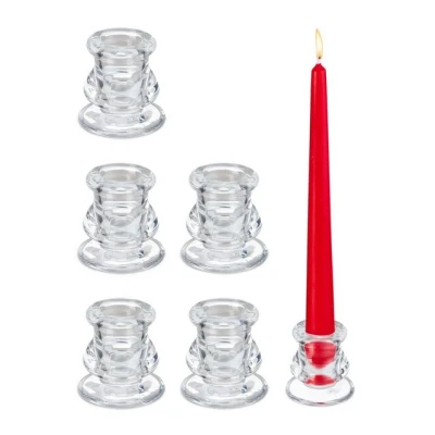 Abbildung von relaxdays Kerzenständer Stabkerzenhalter aus Glas 6er Set